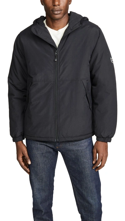 Shop Stussy Insulated Hooded Jacket In Black