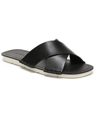 Shop Vince Nico Leather Flat Sandal In Nocolor