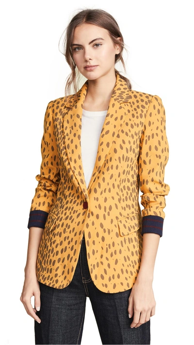 Shop Laveer Varsity Revelry Blazer In Leopard