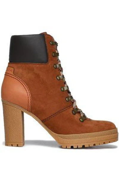 Shop See By Chloé Woman Nubuck Ankle Boots Camel