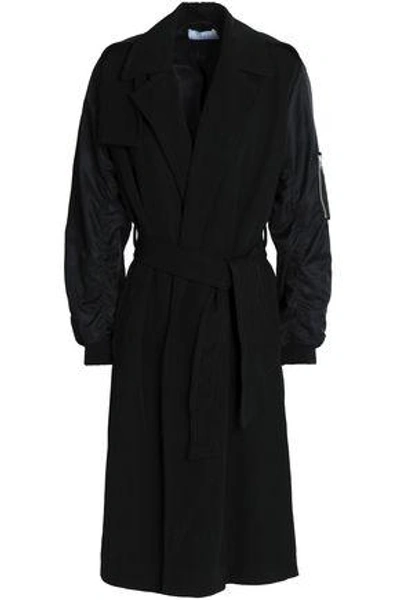 Shop Sandro Woman Twill Trench Coat Black