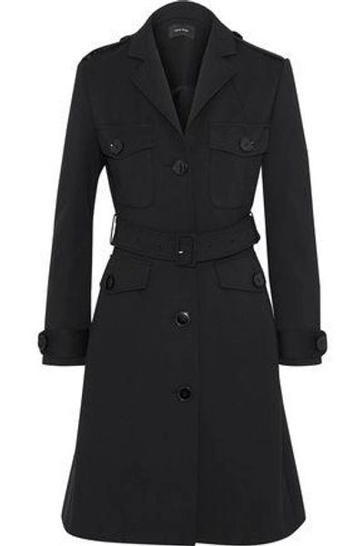Shop Simone Rocha Woman Belted Woven Coat Black