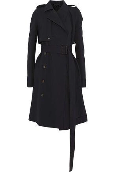 Shop Rick Owens Woman Wool-blend Trench Coat Black
