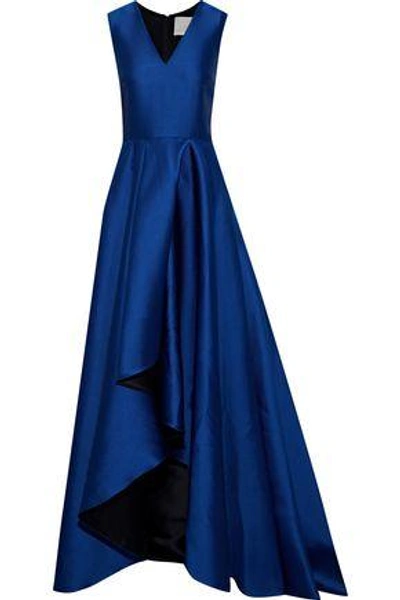 Shop Jason Wu Woman Pleated Satin-crepe Gown Royal Blue