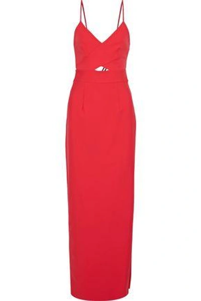 Shop Milly Woman Mckenna Cutout Neoprene Gown Red