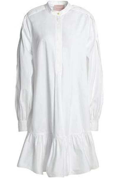 Shop Roksanda Woman Ruffled Cotton-poplin Shirtdress Ivory