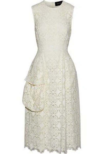 Shop Simone Rocha Woman Embroidered Organza Dress Ivory