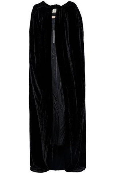 Shop Rick Owens Woman Velvet Cape Black