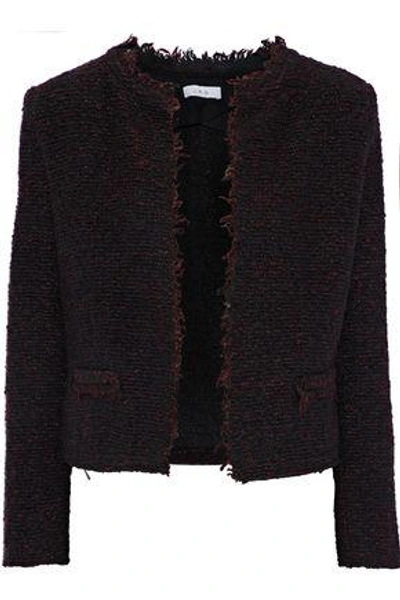Shop Iro Coffey Frayed Bouclé-tweed Jacket In Merlot
