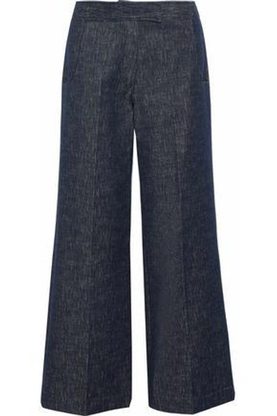 Shop Derek Lam Woman High-rise Wide-leg Jeans Midnight Blue