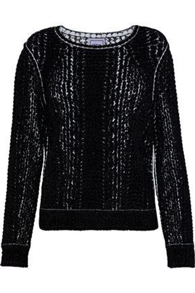 Shop Herve Leger Hervé Léger Woman Ronja Jacquard-knit Sweater Black
