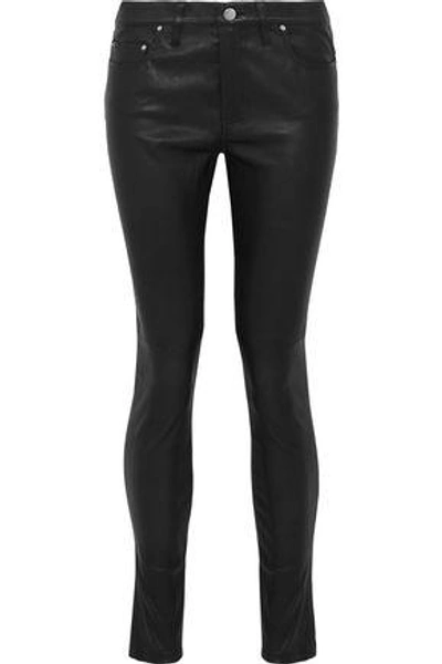 Shop Iro Leather Skinny Pants In Black