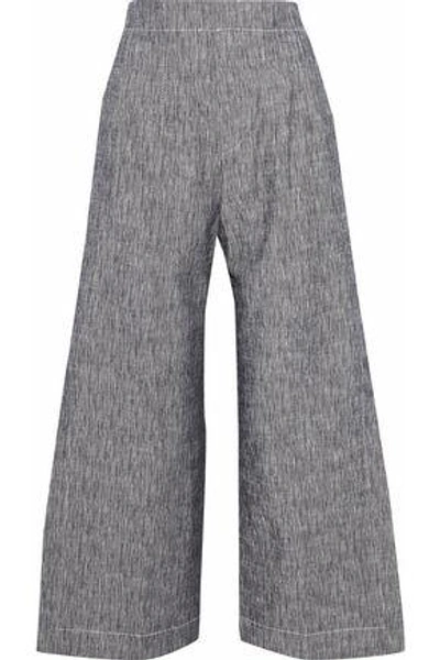 Shop Derek Lam Woman Cotton-chambray Culottes Navy