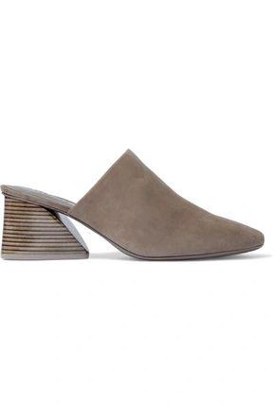 Shop Mercedes Castillo Abia Suede Mules In Taupe
