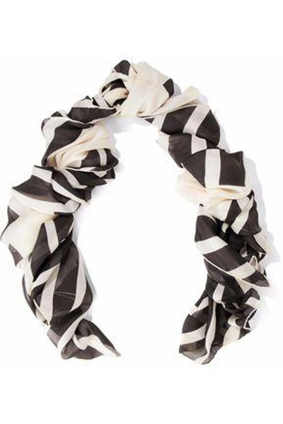 Shop Valentino Woman Printed Silk Scarf Ivory