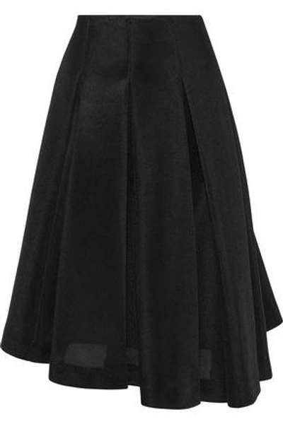 Shop Simone Rocha Woman Pleated Neoprene Skirt Black