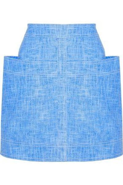 Shop Paper London Woman Sailor Linen Mini Skirt Blue