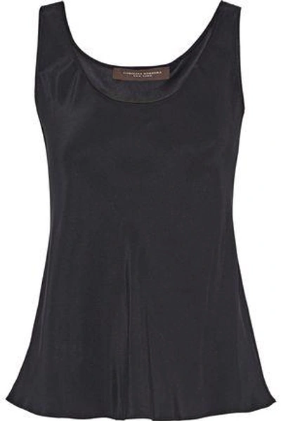 Shop Carolina Herrera Woman Silk-charmeuse Tank Black