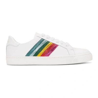 Shop Anya Hindmarch White Rainbow Tennis Sneakers In 002 Whitemu