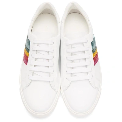 Shop Anya Hindmarch White Rainbow Tennis Sneakers In 002 Whitemu