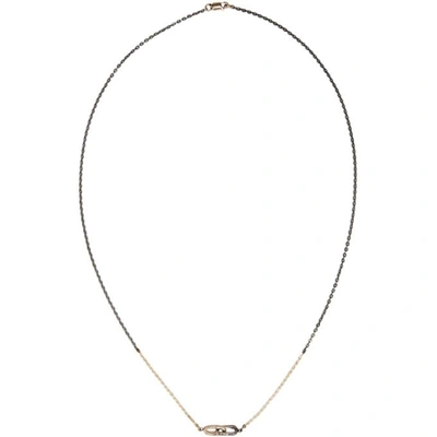 Shop Pearls Before Swine Silver And Gold Double Link Necklace In Yellow Gold