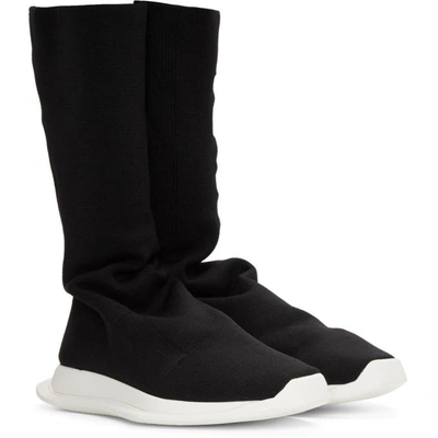 Shop Rick Owens Drkshdw Black Runner Stretch Sock Sneakers In 911 Blk Mlk