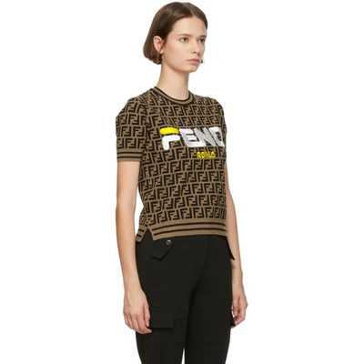 Shop Fendi Brown Forever  Crewneck Sweater In F159p Brown