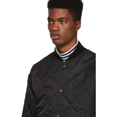 Shop Paa Black Quilted Bomber Jacket