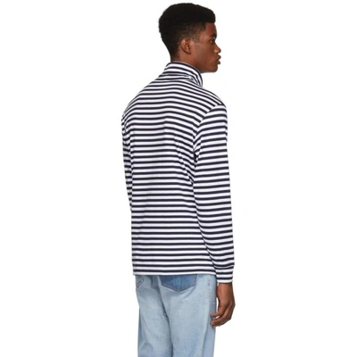 Shop Paa Navy And White Striped Turtleneck In Navy Stripe
