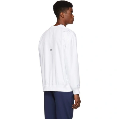 Shop Msgm White Tempo Di Cambiare Track Sweatshirt In 01 White