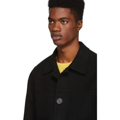 Shop Ami Alexandre Mattiussi Black Wool Jacket In 001 Black