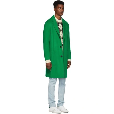 Shop Ami Alexandre Mattiussi Green Wool Double Coat In 300 Green