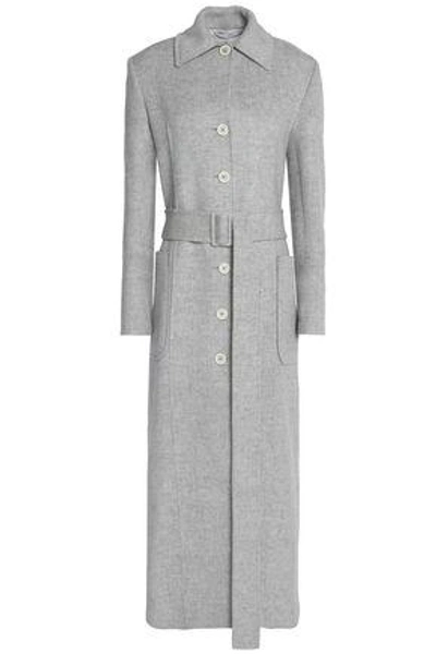 Shop Helmut Lang Woman Mélange Wool And Cashmere-blend Coat Light Gray