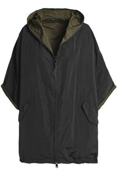 Shop Brunello Cucinelli Woman Reversible Shell Hooded Jacket Black