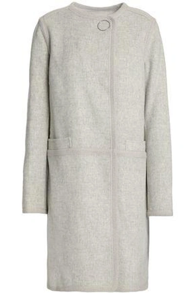 Shop Diane Von Furstenberg Woman Wool-blend Felt Coat Light Gray