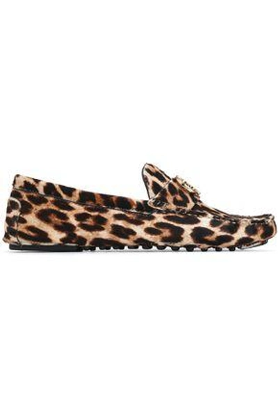 Shop Tory Burch Woman Embellished Printed Calf Hair Loafers Animal Print