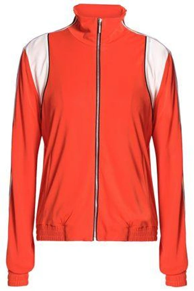 Shop Emilio Pucci Printed Stretch-jersey Bomber Jacket In Bright Orange