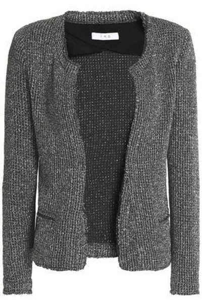 Shop Iro Woman Wallice Metallic Bouclé-knit Jacket Gunmetal