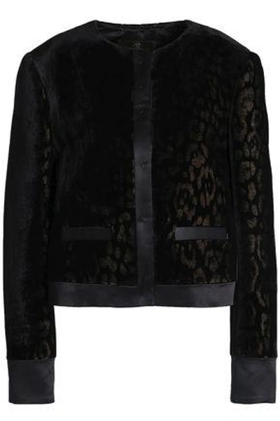 Shop Roberto Cavalli Woman Satin-trimmed Velvet Jacket Black