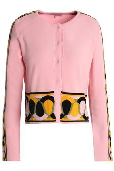 Shop Emilio Pucci Intarsia-knit Cardigan In Pink