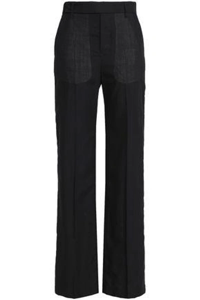 Shop Rick Owens Woman Wool-twill Straight-leg Pants Black