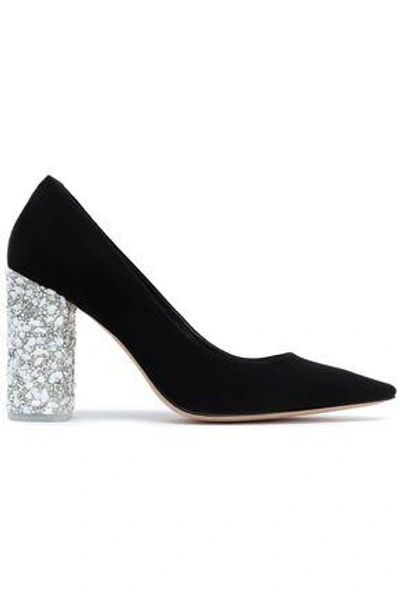 Shop Sophia Webster Woman Amber Embellished Suede Pumps Black