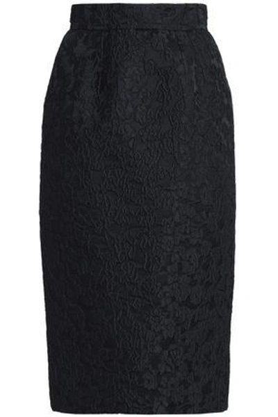 Shop Dolce & Gabbana Woman Cloqué Pencil Skirt Black