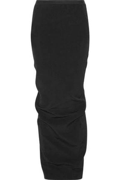 Shop Rick Owens Woman Stretch-crepe Maxi Skirt Black