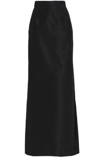 Shop Carolina Herrera Bead-embellished Faille Maxi Skirt In Black