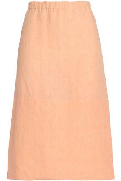 Shop Marni Woman Linen Skirt Peach