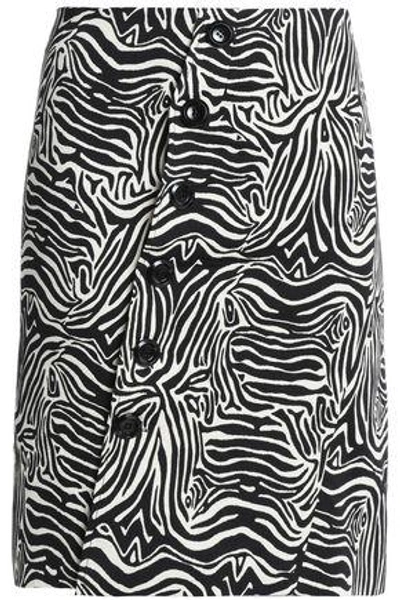 Shop Emilio Pucci Cotton-blend Zebra-jacquard Mini Skirt In Animal Print