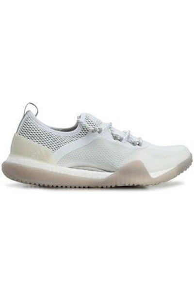 Shop Adidas By Stella Mccartney Woman Pureboost Mesh Sneakers Off-white