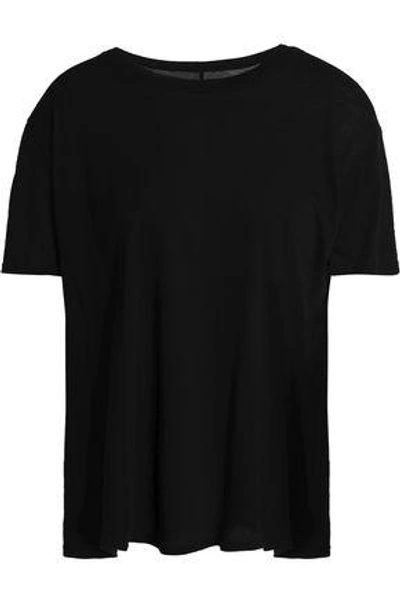 Shop Enza Costa Pima Cotton-jersey T-shirt In Black