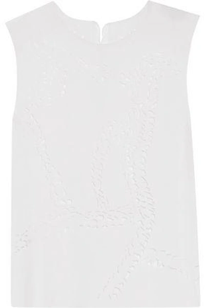 Shop Emilio Pucci Woman Laser-cut Crepe Top White